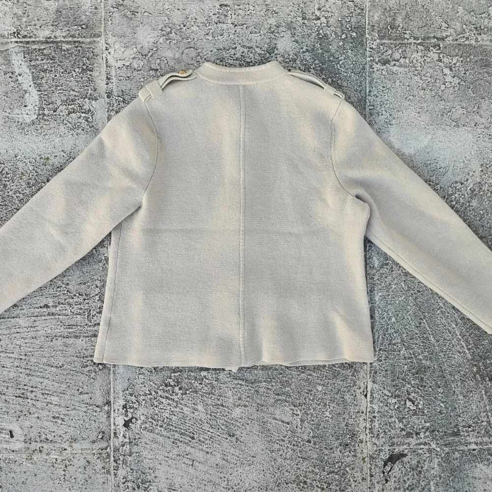 Pure Merino Wool Talbots Ladies Sweater Long Sleeve Gold Tone Button XLP Petite - Picture 5 of 9